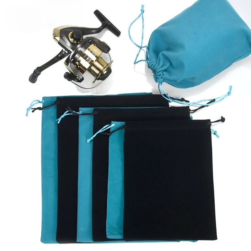 Reel Cover - Angelzubehör Angelrollen-Aufbewahrungstasche Tragbare Angelrollentasche mit Kordelzug