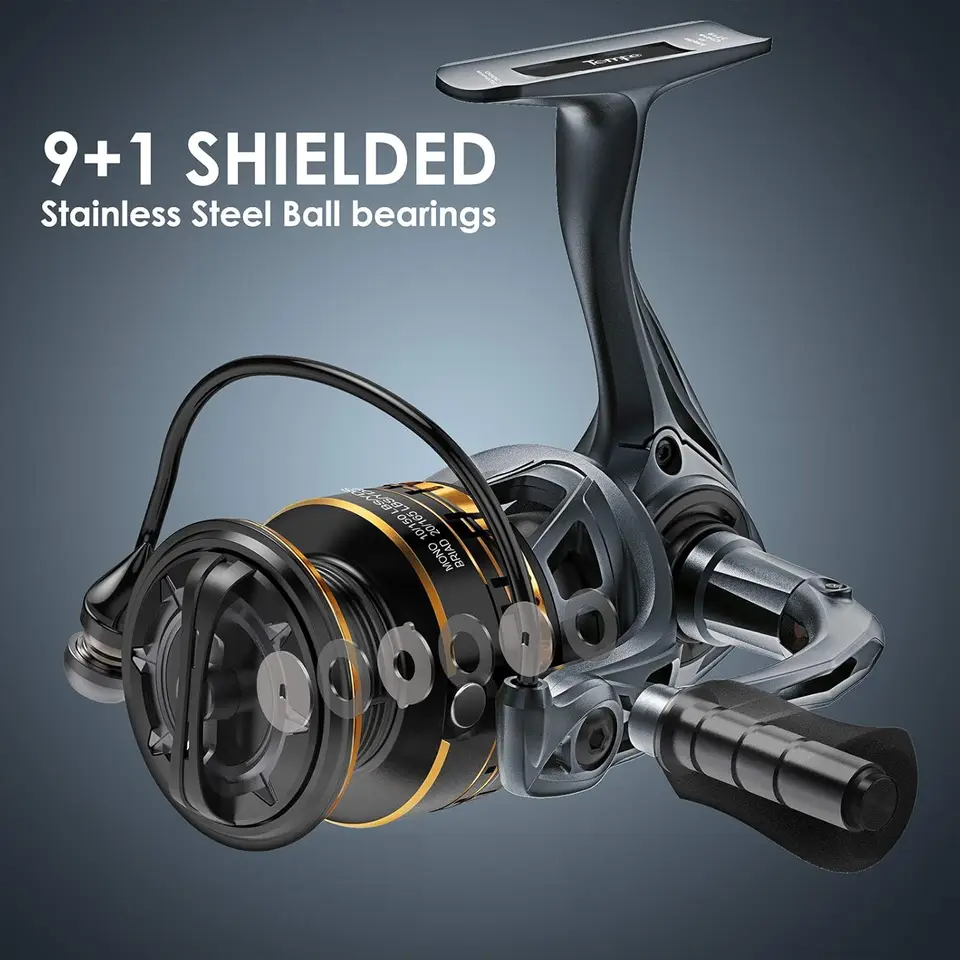 Spinning Reel - Spinnrolle, 9+1 BB Unglaublich Sanfte Angelrollen,