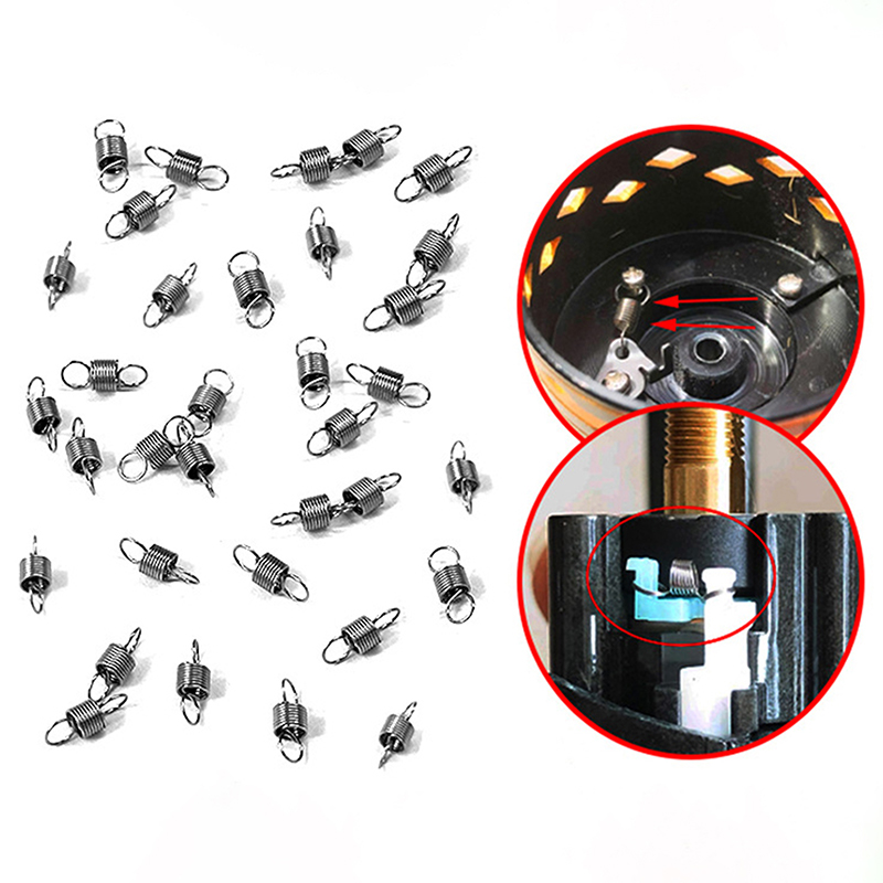 Reel Repair Kit - Neu: 10 Stück Spinnrad-Schwingarm-Rücklauffeder, Angelrollenfeder-Zubehör, Spinnrad-Verlängerungsfeder