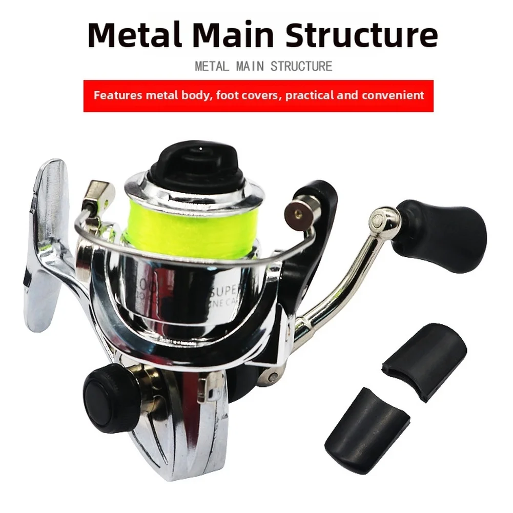 Reel Handle - 100 Metall-Angelrolle 2+1BB 4.3:1 Übersetzungsverhältnis Ultraleichte