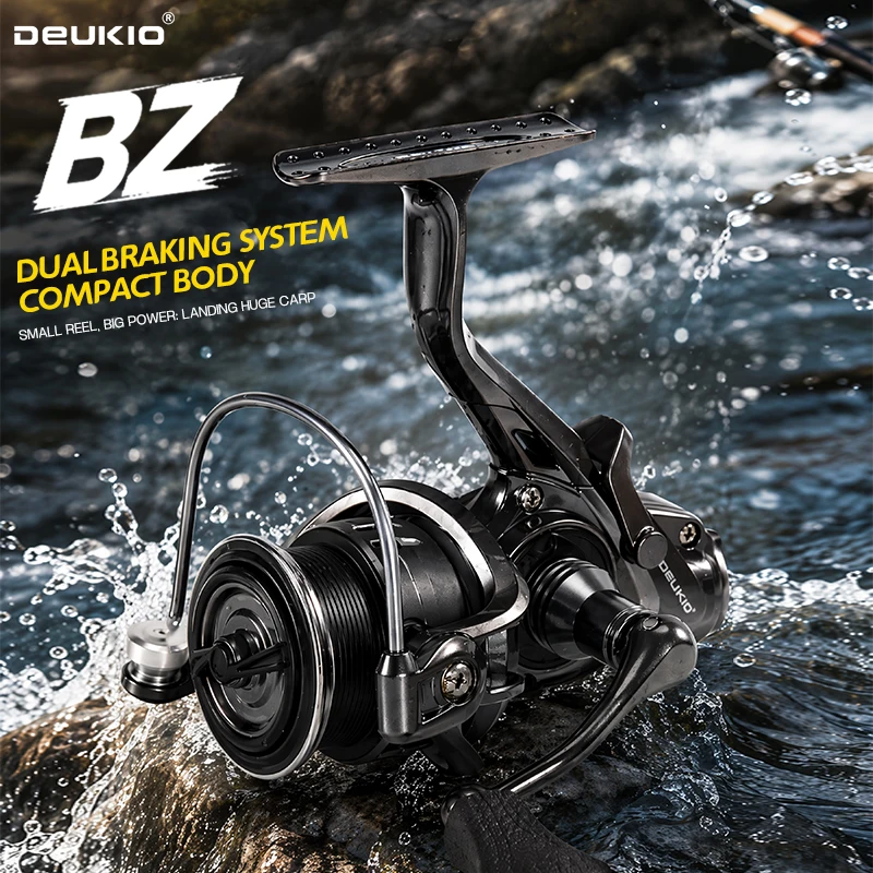 Trolling Reel - DEUKIO Mini Angelrolle mit Doppelbremsen-Design für