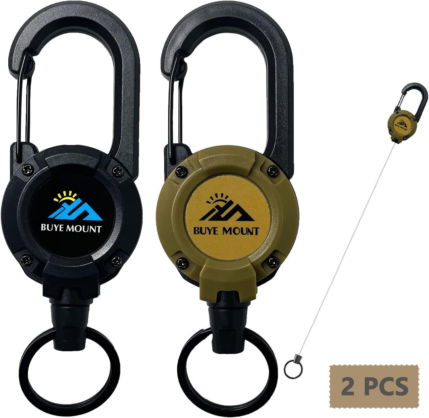 Conventional Reel - 2er-Pack Robuster Einziehbarer Schlüsselanhänger, Taktische Ausweishalterung