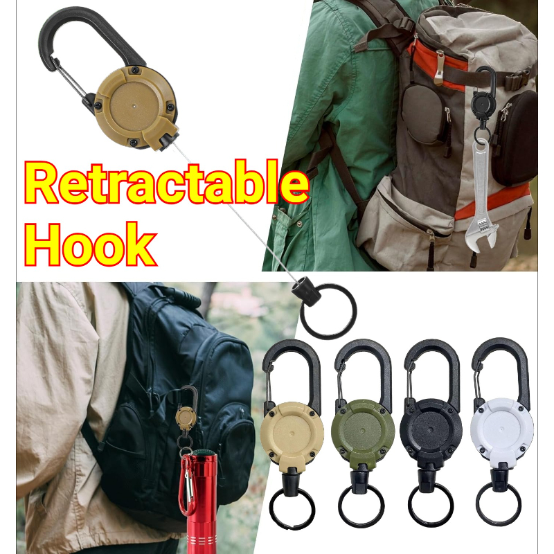Reel Bag - 1/2/4 Stück Ausziehbare Schlüsselanhänger-Ausweishalter, Robuster Clip