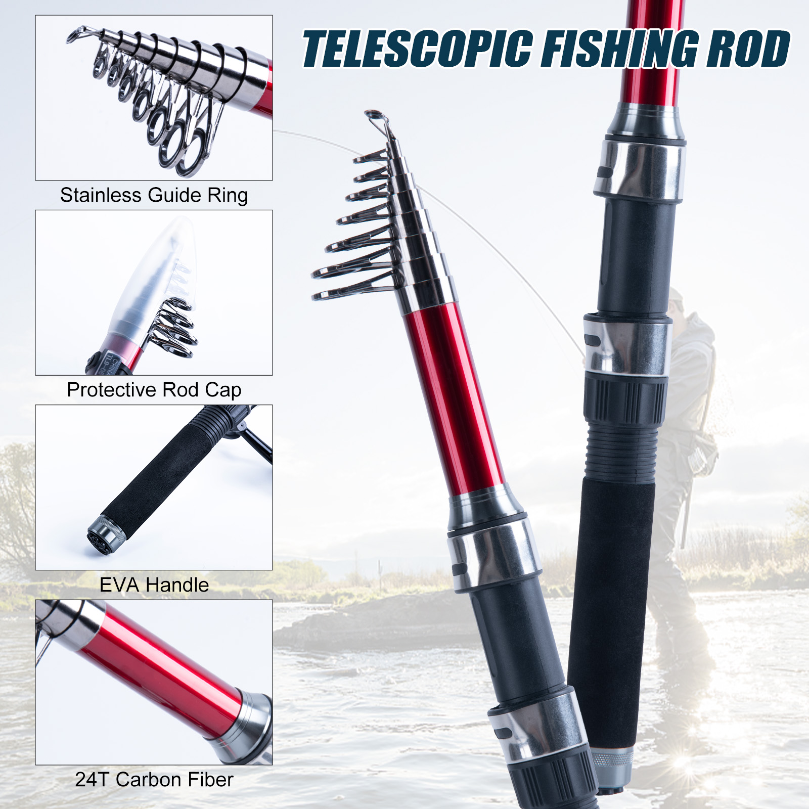 Goture Teleskop-Angelrute und  – Reel Bag Bewertung und Preis