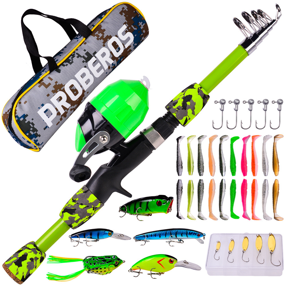 Tragbares Teleskop-Angelset fü – Spincast Reel Bewertung und Preis