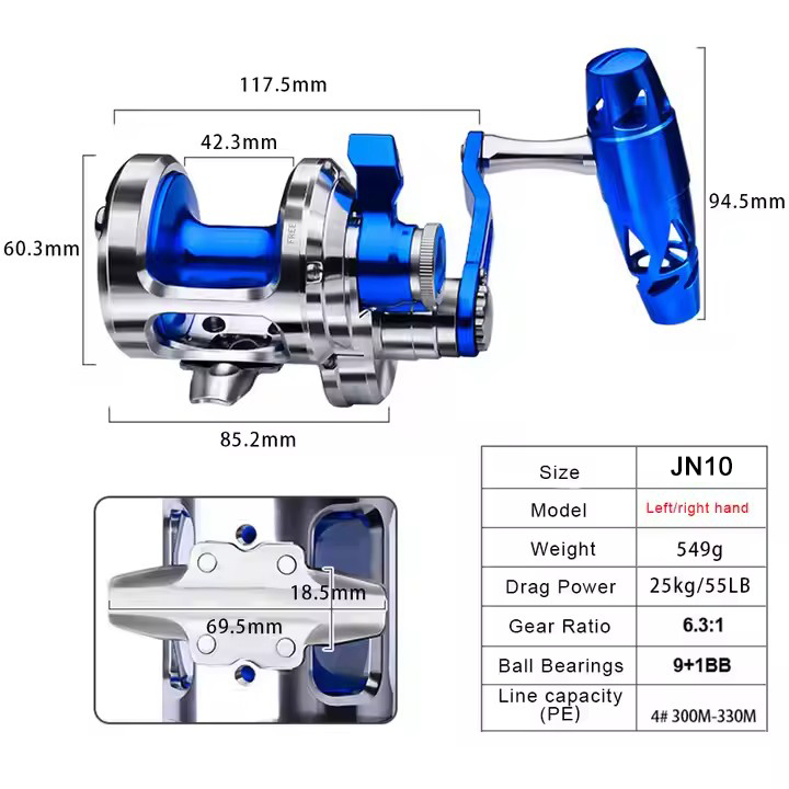 Ganzmetall 9+1BB CNC Angelroll – Trolling Reel Bewertung und Preis